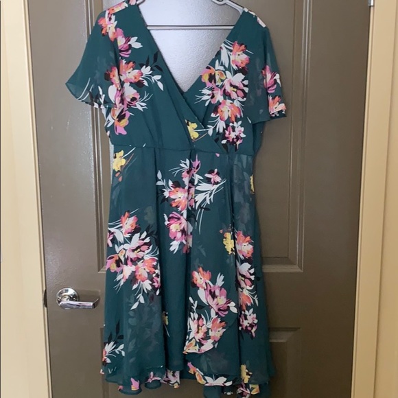 torrid green floral dress